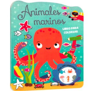 Libro para colorear con 100 pegatinas. Animales marinos