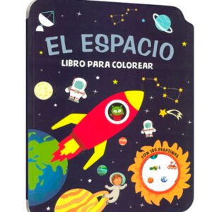 Libro para colorear con 100 pegatinas. El espacio