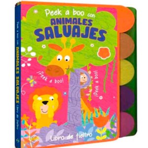 Peek a boo con animales salvajes. Libro de fieltro